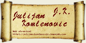 Julijan Komlenović vizit kartica